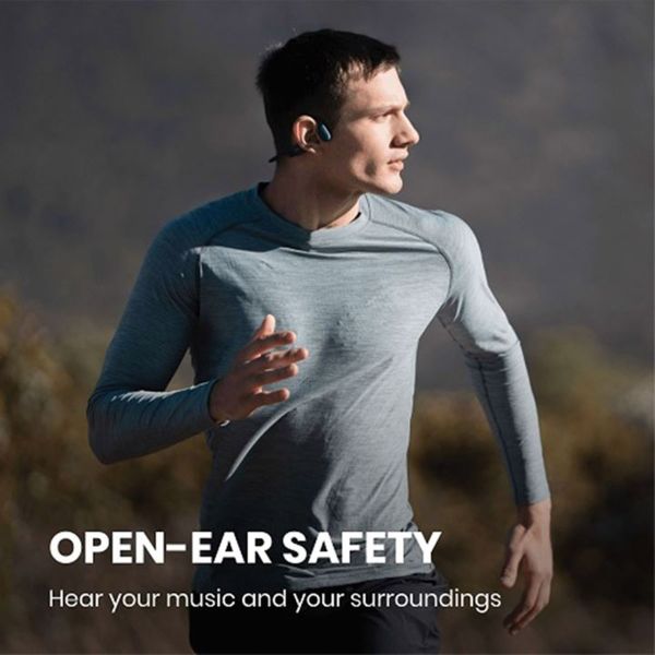 Shokz OpenRun - Standaard maat - Open-Ear draadloze oordopjes - Bone conduction - Blauw