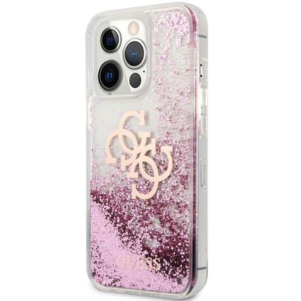 Guess 4G Logo Liquid Glitter Backcover iPhone 13 Pro Max - Pink