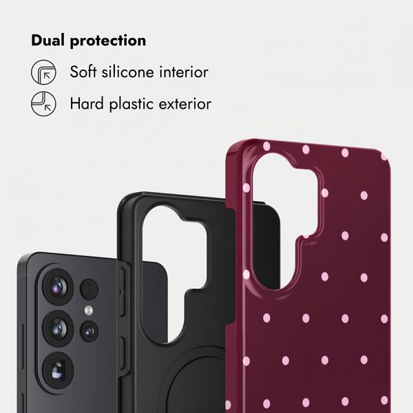 Selencia Vivid Back Cover Samsung Galaxy S26 Ultra - Happy Dots Burgundy