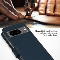 Selencia Echt Leren Bookcase Google Pixel 8 - Blauw