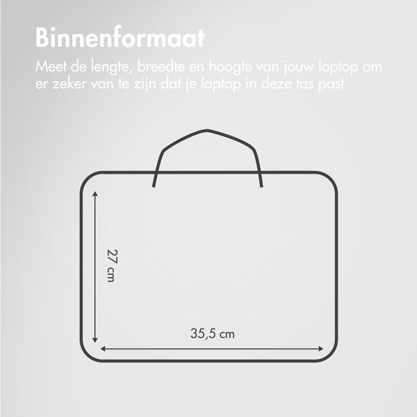 Accezz Leather Laptoptas 16 inch - Zwart