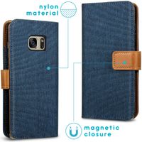 imoshion Luxe Canvas Bookcase Samsung Galaxy S7 - Donkerblauw