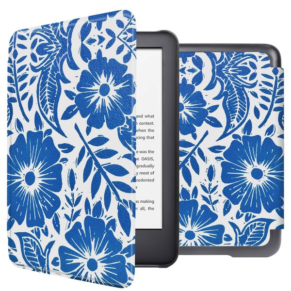 imoshion Design Slim Hard Case Sleepcover Amazon Kindle (2024) / Amazon Kindle (2022) 11th gen - Flower Tile