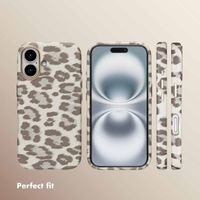 Selencia Sabi Back Cover Panther Print with MagSafe Apple iPhone 16 - Soft Ivory