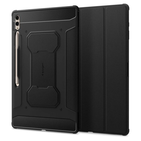 Spigen Rugged Armor Pro Bookcase Samsung Galaxy Tab S9 Ultra - Zwart