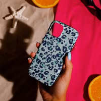 Selencia Vivid Backcover met MagSafe Apple iPhone 14 - Wild Spots Light Blue