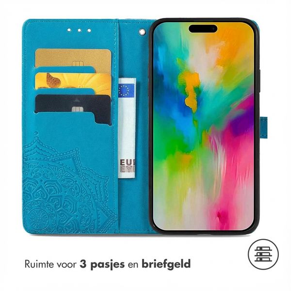 imoshion Mandala Bookcase Apple iPhone 16 - Turquoise