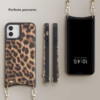 Selencia Nova Backcover met koord en pashouder iPhone 12 (Pro) - Leopard