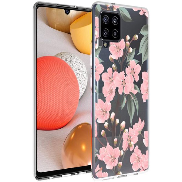 imoshion Design hoesje Samsung Galaxy A42 - Bloem - Roze / Groen