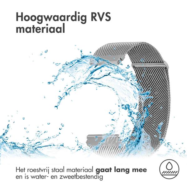 imoshion Milanees magnetisch bandje  - Universeel 22 mm aansluiting - Maat M - Zilver