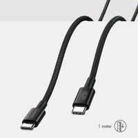 imoshion Oplader - 2x USB-C 40W + Braided USB-C naar USB-C kabel 100W - 1 meter - Zwart