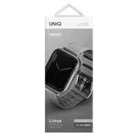 Uniq Linus AiroSoft™ Siliconen bandje Apple Watch Series 1 t/m 9 / SE (38/40/41 mm) | Series 10 (42 mm) - Chalk Grey