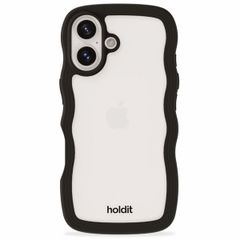 Holdit Wavy Case iPhone 16 - Black / Transparent