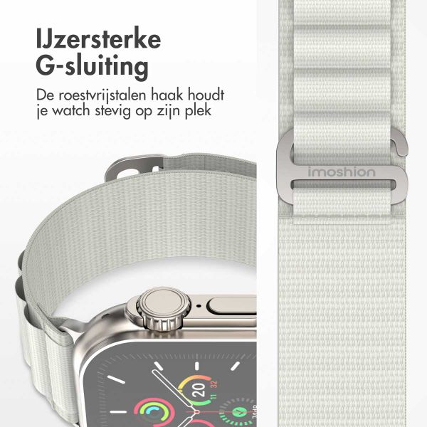 imoshion Nylon Alpine bandje Apple Watch Series 1 t/m 9 / SE (38/40/41 mm) | Series 10 (42 mm) - Sterrenlicht