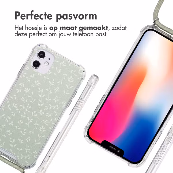 imoshion Design hoesje met koord Apple iPhone 11 - Smoke Green Flowers
