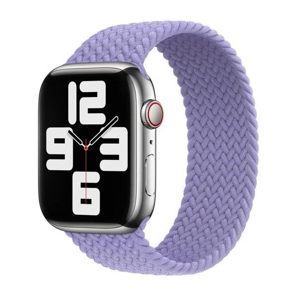 Apple 4 Pack Gevlochten solobandje Apple Watch | 38/40/41/42 mm - Maat 9 - (PRODUCT)RED / Maize / Lavender / Storm Blue