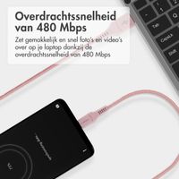 imoshion Braided USB-C naar USB kabel - 1 meter - Roze