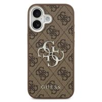 Guess 4G Metal Logo Backcover Apple iPhone 17 - Silver Edge - Brown