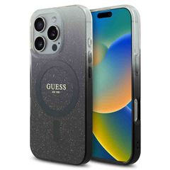 Guess MagSafe IML Glitter Gradient Case Apple iPhone 16 Pro Max - Zwart