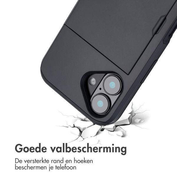imoshion Backcover met pasjeshouder Apple iPhone 16 - Zwart