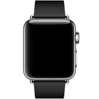 Apple Leather Band Modern Buckle Apple Watch Series 1 t/m 9 / SE (38/40/41 mm) | Series 10 / 11 (42 mm) - Maat S - Black