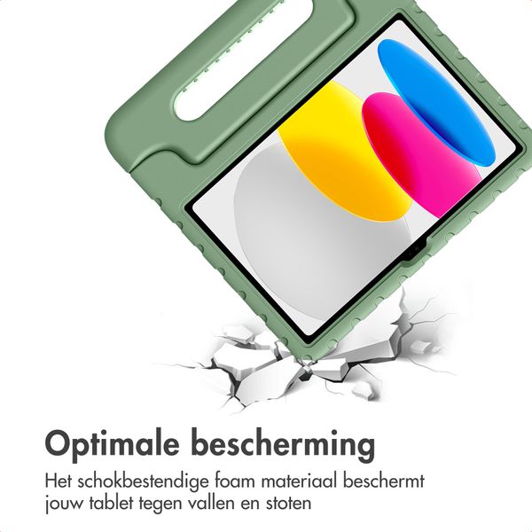 imoshion Kidsproof Backcover met handvat Apple iPad 11 (2025) 11 inch A16 / iPad 10 (2022) 10.9 inch - Olive Green