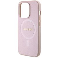 Guess Saffiano Backcover MagSafe Apple iPhone 15 Pro - Roze