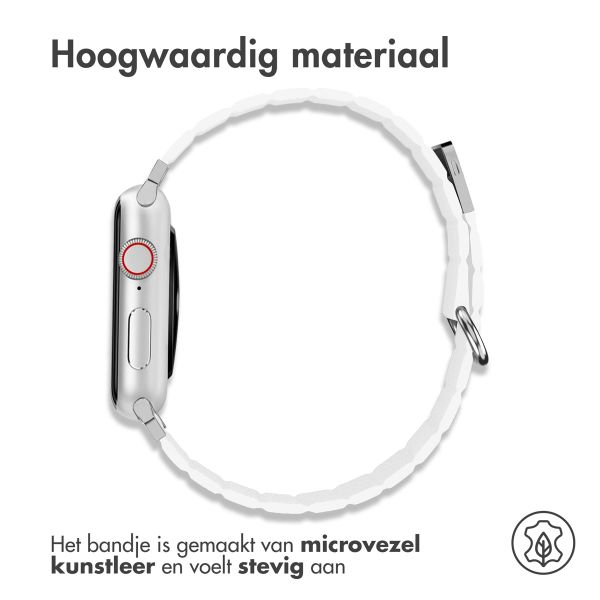 imoshion Magnetisch lederen bandje Apple Watch Series 1 t/m 9 / SE (38/40/41 mm) | Series 10 / 11 (42 mm) - Wit