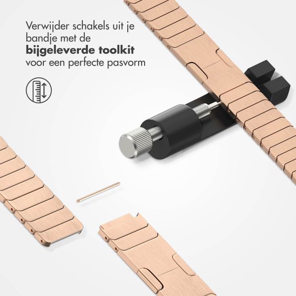 Selencia Stalen schakelband Apple Watch Series 1 t/m 9 / SE (38/40/41 mm) | Series 10 / 11 (42 mm) - Rosé Goud