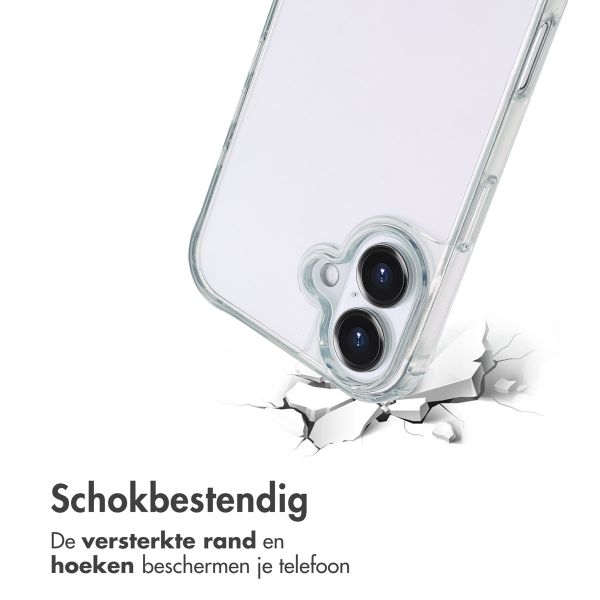 imoshion Backcover met koord + armband iPhone 16 - Parels hartjes