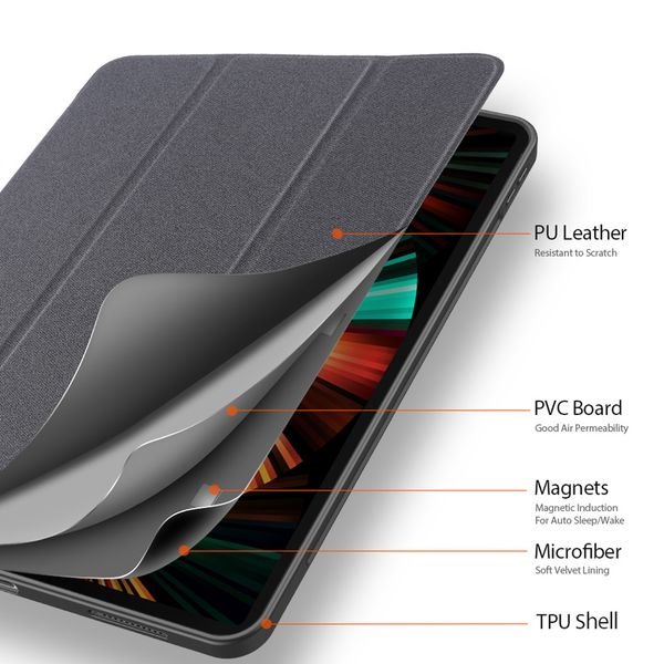 Dux Ducis Domo Bookcase Apple iPad Pro 12.9 (2022) / Pro 12.9 (2021) / Pro 12.9 (2020) - Zwart