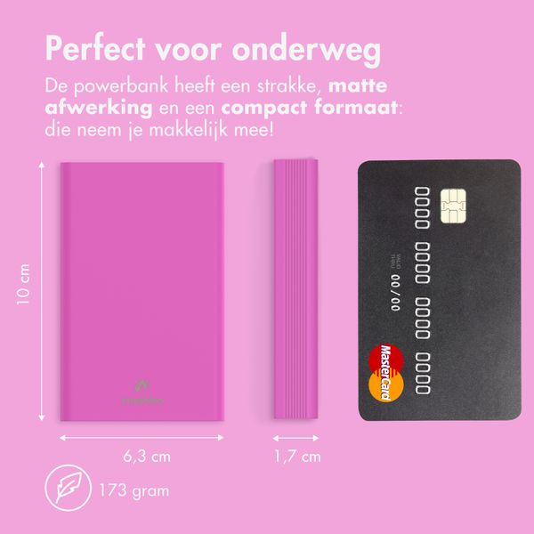 imoshion Ultra Series Aluminium Powerbank 10.000 mAh - Quick Charge en Power Delivery - Hot Pink