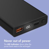 imoshion Ultra Series Aluminium Powerbank 10,000 mAh - Quick Charge and Power Delivery - Black