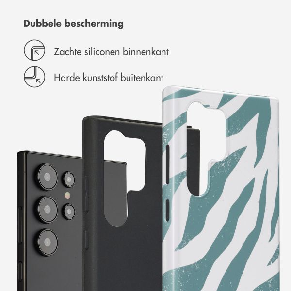 Selencia Vivid Backcover Samsung Galaxy S24 Ultra - Colorful Zebra Pine Blue