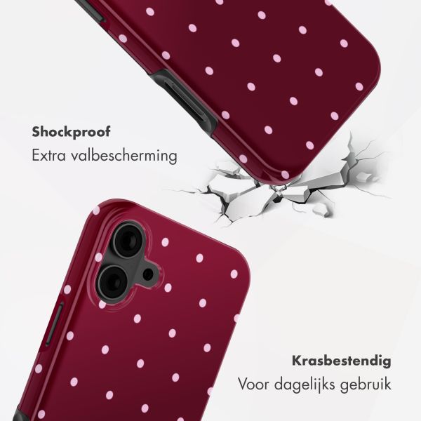 Selencia Vivid Backcover Apple iPhone 16 - Happy Dots Burgundy