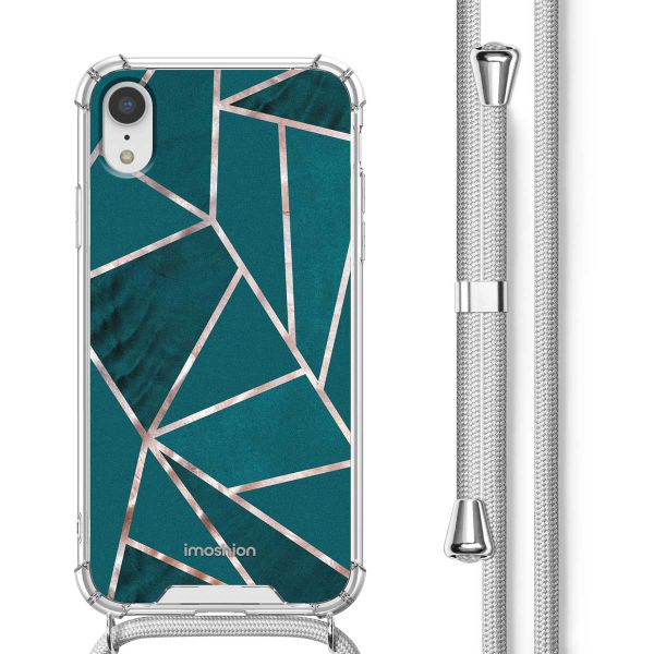 imoshion Design hoesje met koord iPhone Xr - Petrol Green Graphic