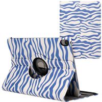imoshion 360° Draaibare Design Bookcase Apple iPad Air 5 (2022) / Air 4 (2020) - White Blue Stripes