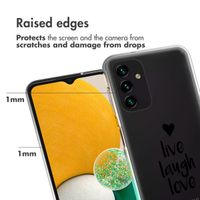 imoshion Design hoesje Samsung Galaxy A13 (5G) / A04s - Live Laugh Love - Zwart