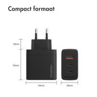 imoshion Wall Charger 65 Watt | 2x USB-C + 1x USB-A - Zwart