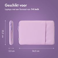 imoshion Laptop hoes 14 inch - Laptopsleeve met vak - Lavender Lilac