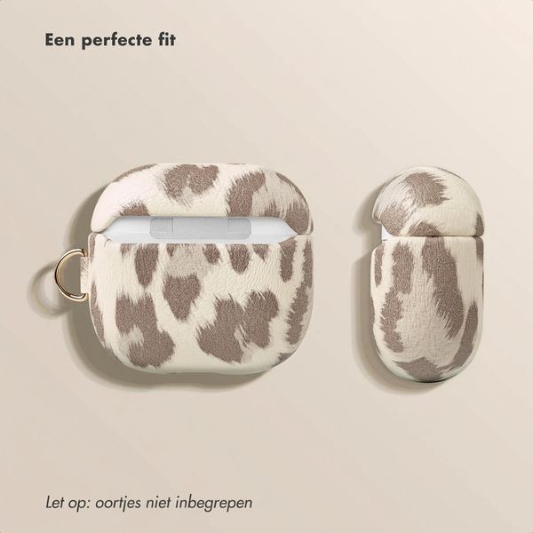 Selencia Sabi Case met panterprint  Apple Airpods 4 - Soft Ivory
