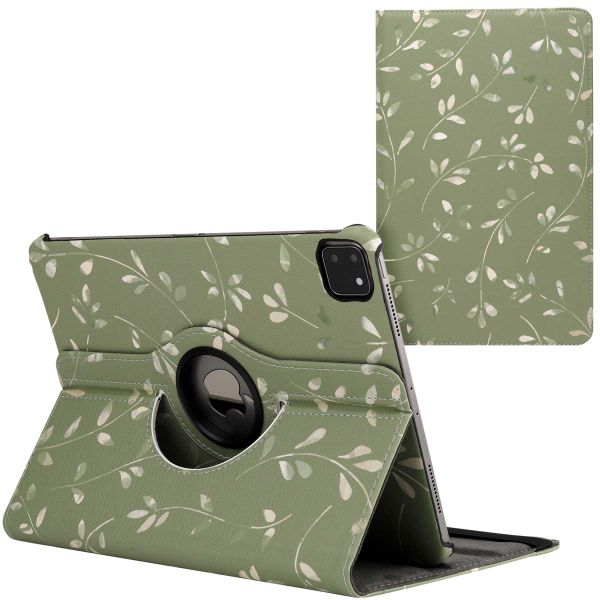 imoshion 360° Draaibare Design Bookcase Apple iPad Pro 11 (2022 / 2021 / 2020 / 2018) - Green Flowers