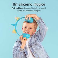 imoshion Draadloze Kinderkoptelefoon Unicorn LED Light - Decibelbegrenzer - Met AUX kabel - Soft Blue / Yellow