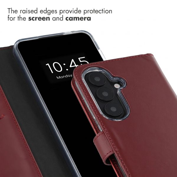 Selencia Genuine Leather Book Case Samsung Galaxy S26 - Burgundy