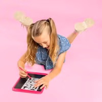 imoshion LCD Tekentablet voor kinderen - Met kleurenscherm en 2 pennen - Hot Pink