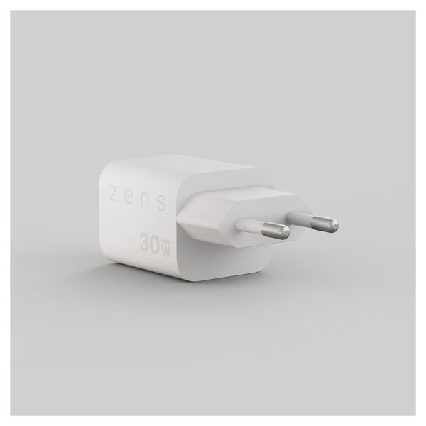 Zens Compact Oplader USB-C / USB-A 30W - Power Adapter - Wit