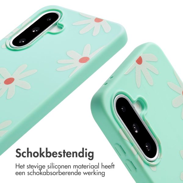 imoshion Siliconen design hoesje met koord Samsung Galaxy A36 / A56 - Green Flower Distance