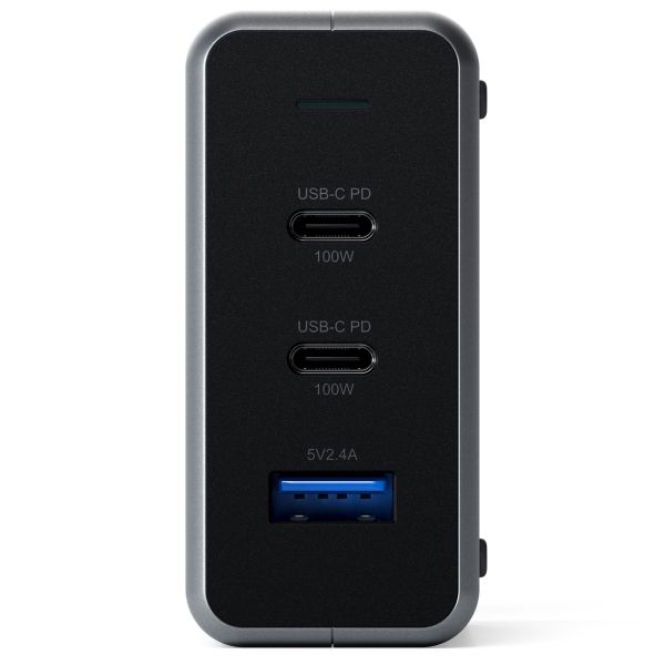 Satechi USB-C 100 watt GaN Compact Charger | Compacte snellader met verlengsnoer - Space Gray