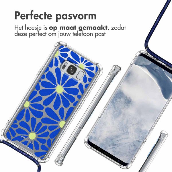 imoshion Design hoesje met koord Samsung Galaxy S8 - Cobalt Blue Flowers Connect