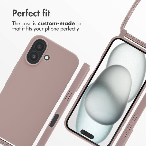 imoshion Silicone Case with Strap Apple iPhone 16 - Sand Pink